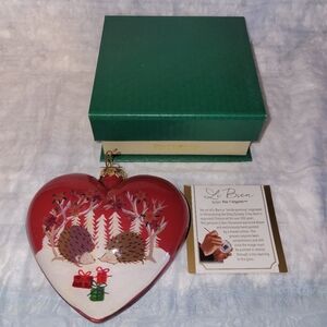 Pier 1 "Li Bien" Hedgehog Heart-Shaped Holiday Ornament 2017